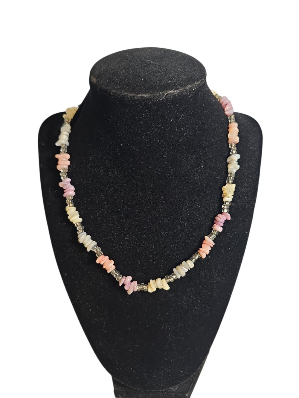 Vintage Puka? Shell? Stone? Glass? Necklace 17"